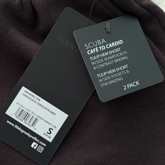 NWT 90 Degrees Scuba Short 2 Pack Brown/Gray size Small - Picture 4 of 4